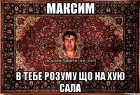 МАксим в тебе розуму що на хую сала