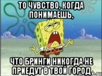 то чувство, когда понимаешь, что бринги никогда не приедут в твой город