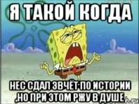 Я такой когда Нес сдал звчёт по истории ,но при этом ржу в душе