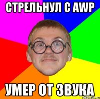 стрельнул с awp умер от звука