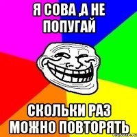 я сова ,а не попугай скольки раз можно повторять