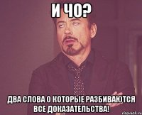 и чо? два слова о которые разбиваются все доказательства!