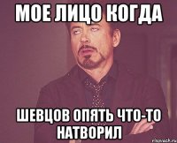 мое лицо когда шевцов опять что-то натворил