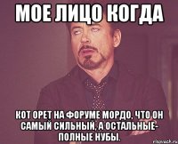 мое лицо когда кот орет на форуме мордо, что он самый сильный, а остальные- полные нубы.