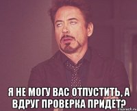  я не могу вас отпустить, а вдруг проверка придет?