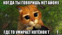 КОГДА ТЫ ГОВОРИШЬ НЕТ АЙОНУ ГДЕ ТО УМИРАЕТ КОТЁНОК Т___Т