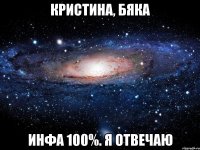 Кристина, бяка ИНФА 100%. Я отвечаю