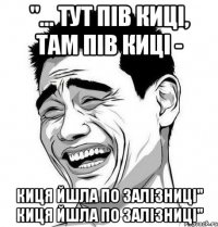 "... тут пів киці, там пів киці - киця йшла по залізниці" киця йшла по залізниці"