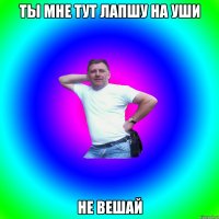 Ты мне тут лапшу на уши Не вешай