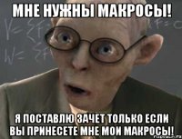 Мне нужны макросы! Я поставлю зачет только если вы принесете мне мои макросы!