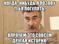 Когда- нибудь я позову тебя погулять, Впрочем это совсем другая история.