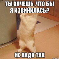 ты хочешь ,что бы я извинилась? не надо так