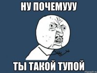 ну почемууу ты такой тупой