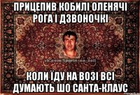 прицепив кобилі оленячі рога і дзвоночкі коли їду на возі всі думають шо санта-клаус