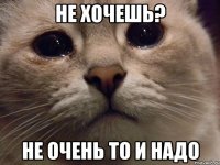 Не хочешь? Не очень то и надо