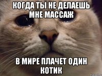 Когда ты не делаешь мне массаж в мире плачет один котик