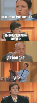 Он не купил мне платье!! Вывод сделан,он виновен Да вон оно! Где? 