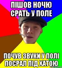 Пішов ночю срать у поле почув звуки у полі посрал під хатою