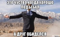 Это чуство когда хорошо подъебал А друг обиделся