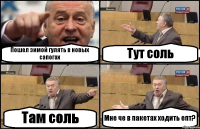 Пошел зимой гулять в новых сапогах Тут соль Там соль Мне че в пакетах ходить епт?