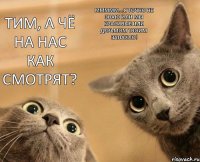 тим, а чё на нас как смотрят? ммммм...я точно не знаю или мы красивые или дерьмом твоим запахло!