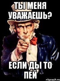 ты меня уважаешь? если ды то пей