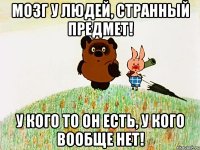 Мозг у людей, странный предмет! У кого то он есть, у кого вообще нет!