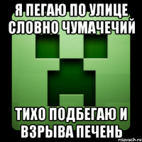 Я пегаю по улице словно чумачечий Тихо подбегаю и взрыва печень