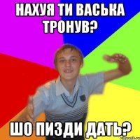 Нахуя ти Васька тронув? Шо пизди дать?