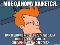 мне одному кажется, или в школе №65,от 9"Б"класса,на концерте,выступала снегурочка-трансвестит?