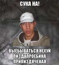 сука на! выёбываться нехуй пиздапроёбина припиздяченая