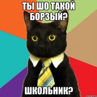 ты шо такой борзый? школьник?