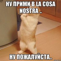 Ну прими в La Cosa Nostra .. Ну пожалуйста..