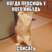 когда просишь у кого нибудь СПИСАТЬ