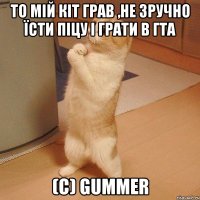 То мій кіт грав ,Не зручно їсти піцу і грати в ГТА (c) Gummer