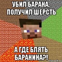 Убил барана, получил шерсть А где блять баранина?!