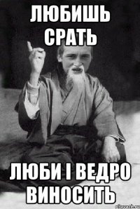 любишь срать люби i ведро виносить