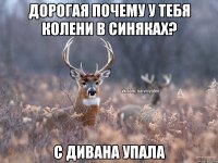 дорогая почему у тебя колени в синяках? с дивана упала