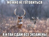 можно не готовиться я и так сдам все экзамены