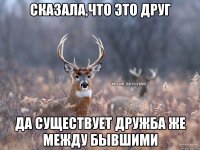 Сказала,что это друг да существует дружба же между бывшими