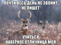 почти весь день не звонит не пишет учиться наверное,отличница моя