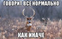 говорит все нормально как иначе