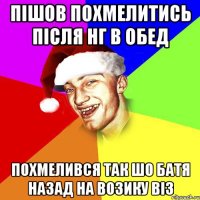 пішов похмелитись після НГ в обед похмелився так шо батя назад на возику віз