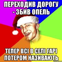 переходив дорогу - збив опель тепер всі в селі гарі потером називають