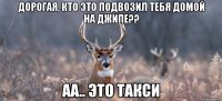 Дорогая, кто это подвозил тебя домой на джипе?? Аа.. это такси