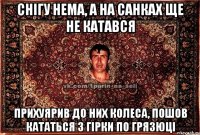 снігу нема, а на санках ще не катався прихуярив до них колеса, пошов кататься з гірки по грязюці