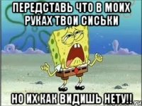 Передставь что в моих руках твои сиськи но их как видишь нету!!