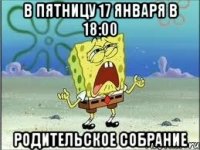 в пятницу 17 января в 18:00 родительское собрание