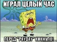 Играл целый час Перед "PayDay" кикнуло!