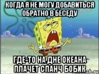 Когда я не могу добавиться обратно в беседу Где-то на дне океана плачет Спанч Бобик